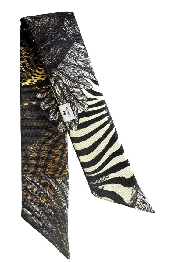 Année bandeau bracelet en soie Animaux Fantastiques beige neutre made in France