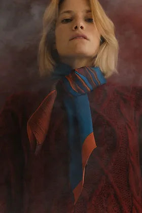 Z | Année foulard en soie Volcan / Feu rougeoyant