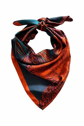 Z | Année foulard en soie Volcan / Feu rougeoyant