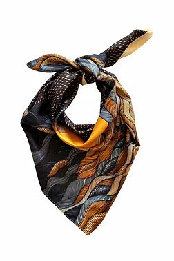 Année foulard en soie Soleil / Eau nude bleu