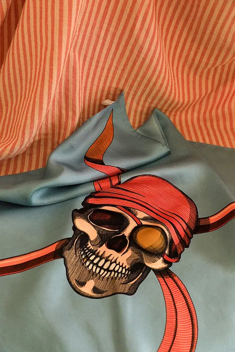 Année foulard en soie Pirate ciel