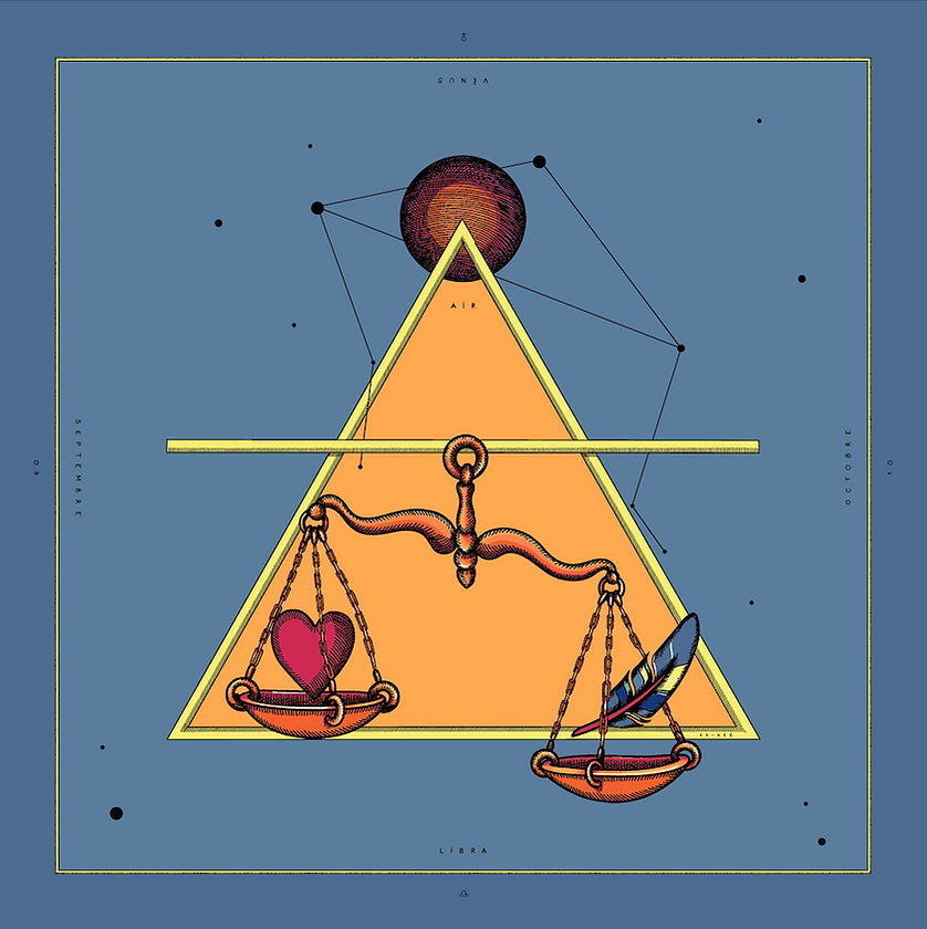 Z | Année foulard en soie Zodiac Balance bandana