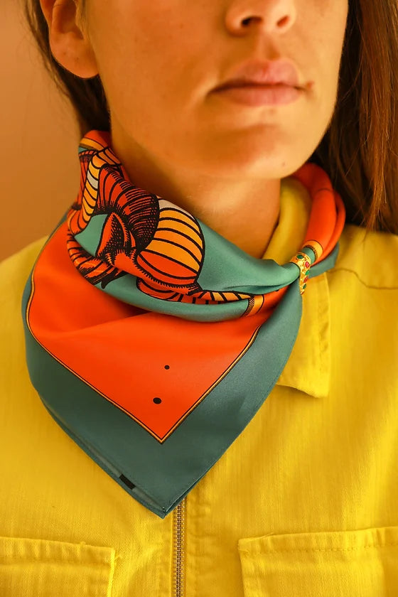 Année foulard en soie Zodiac Belier bandana