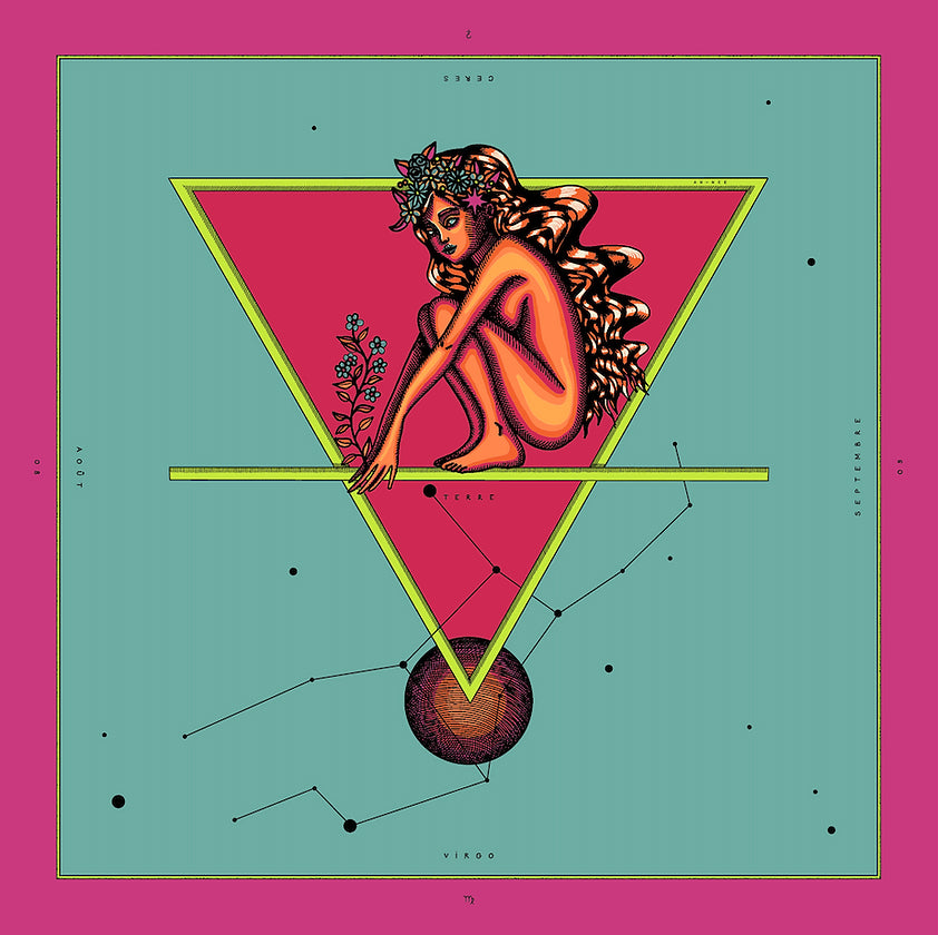 Z | Année foulard en soie Zodiac Vierge bandana