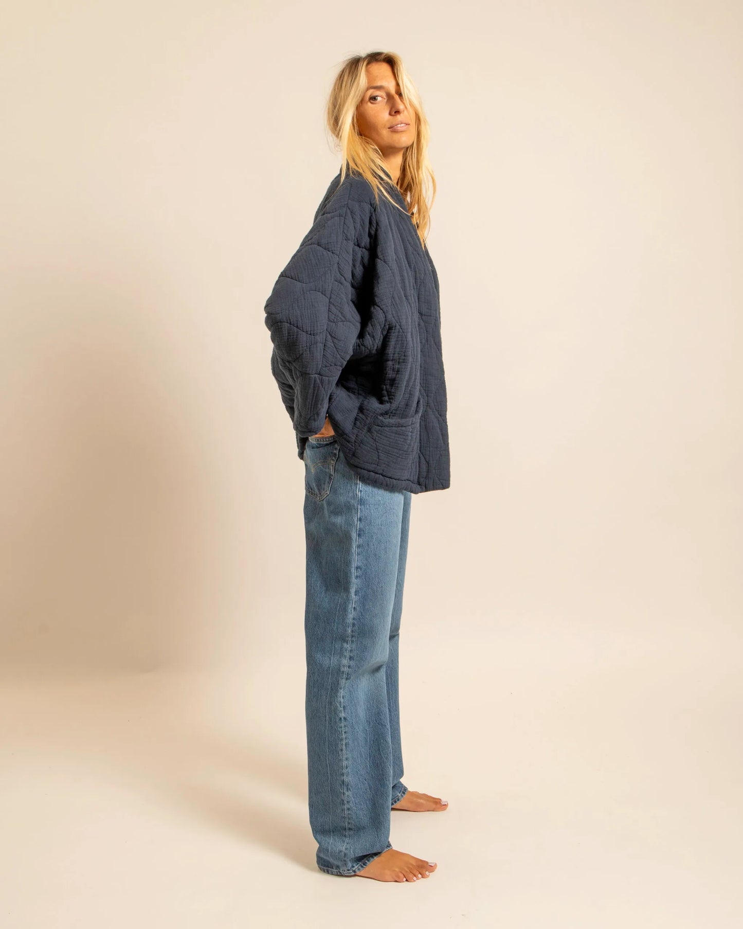 Aokyanos kimono Chicago bleu nuit