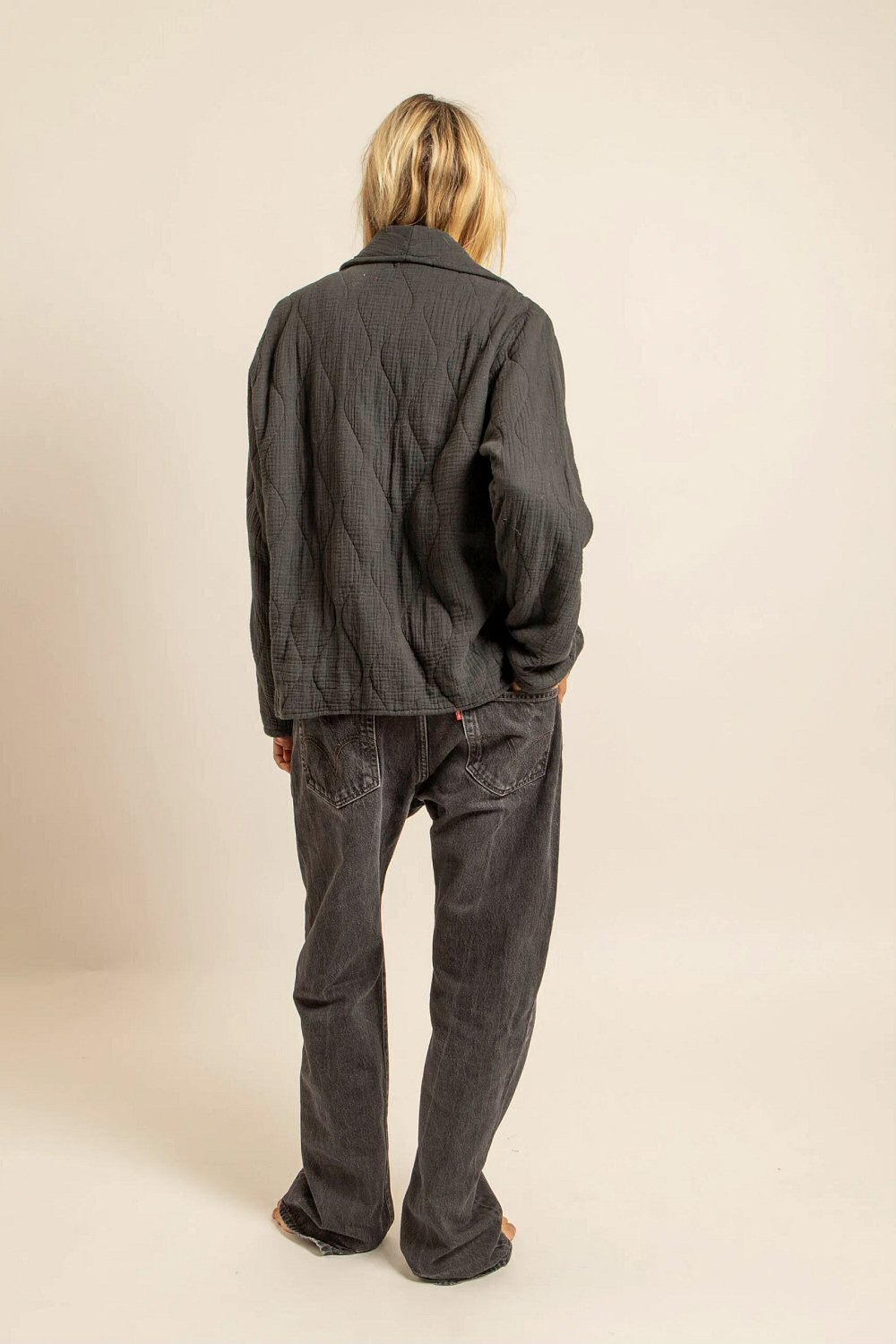 Aokyanos veste kimono Cuba gris anthracite