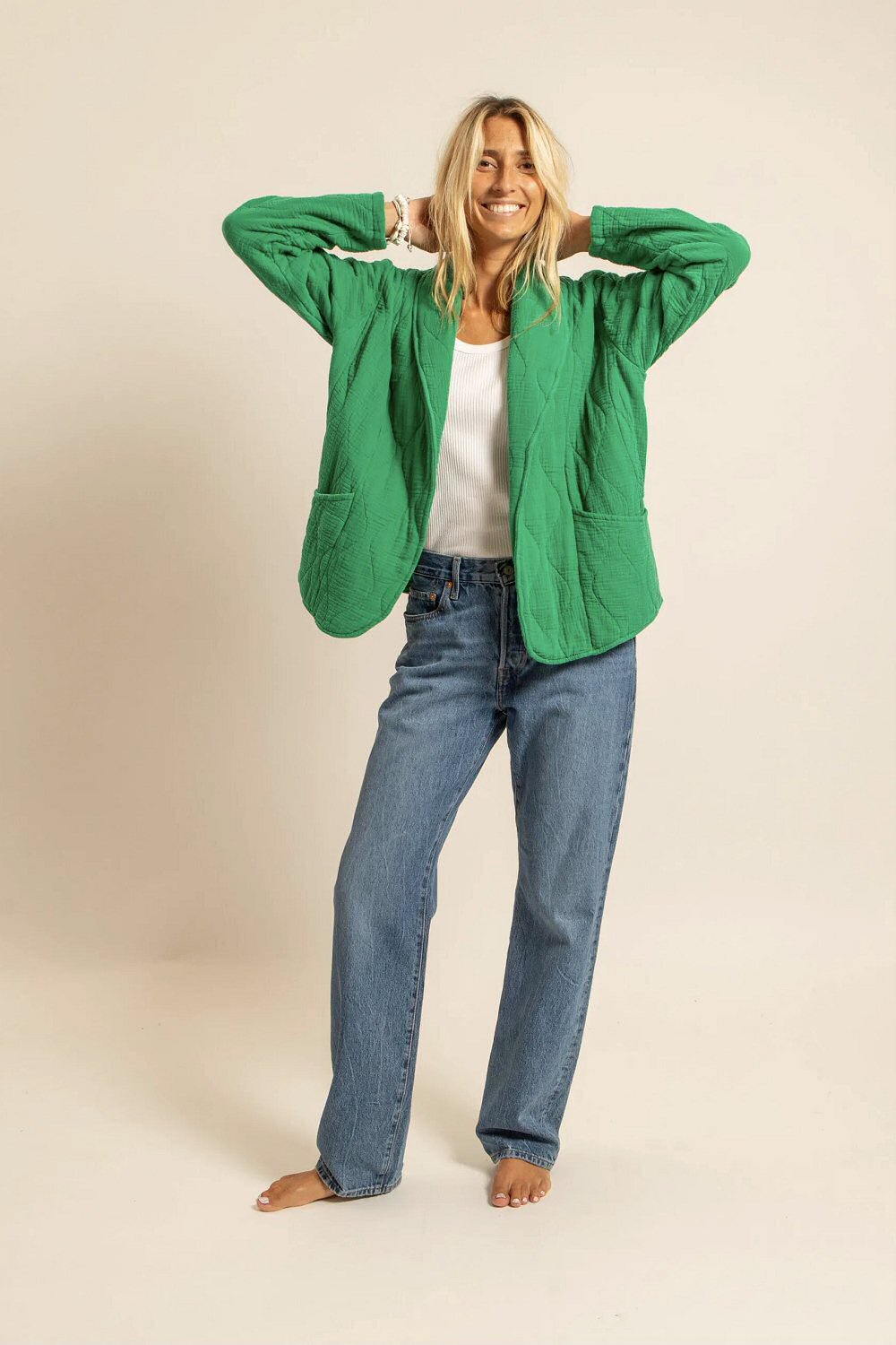 Aokyanos veste kimono Cuba vert flash