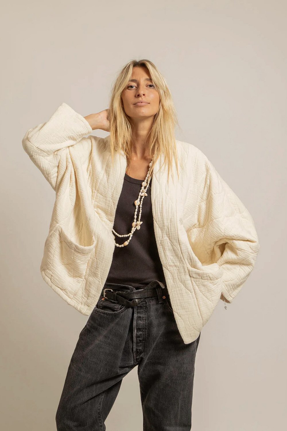 Aokyanos veste kimono Chicago cream écru