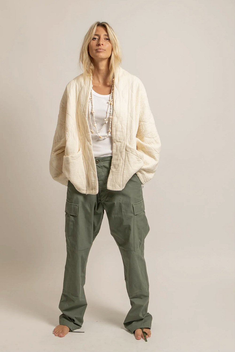 Aokyanos veste kimono Chicago cream écru