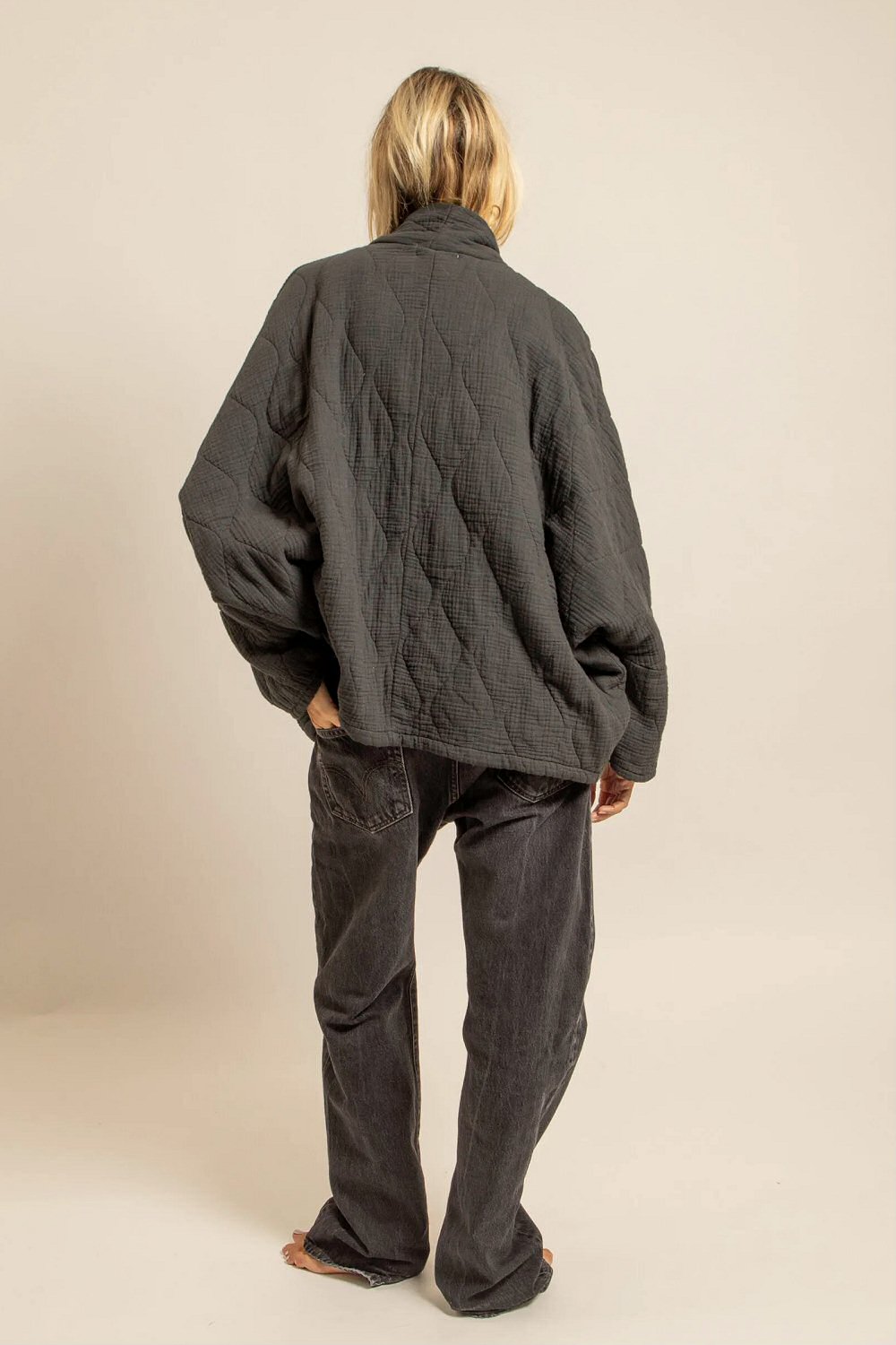 Aokyanos veste kimono Chicago gris anthracite
