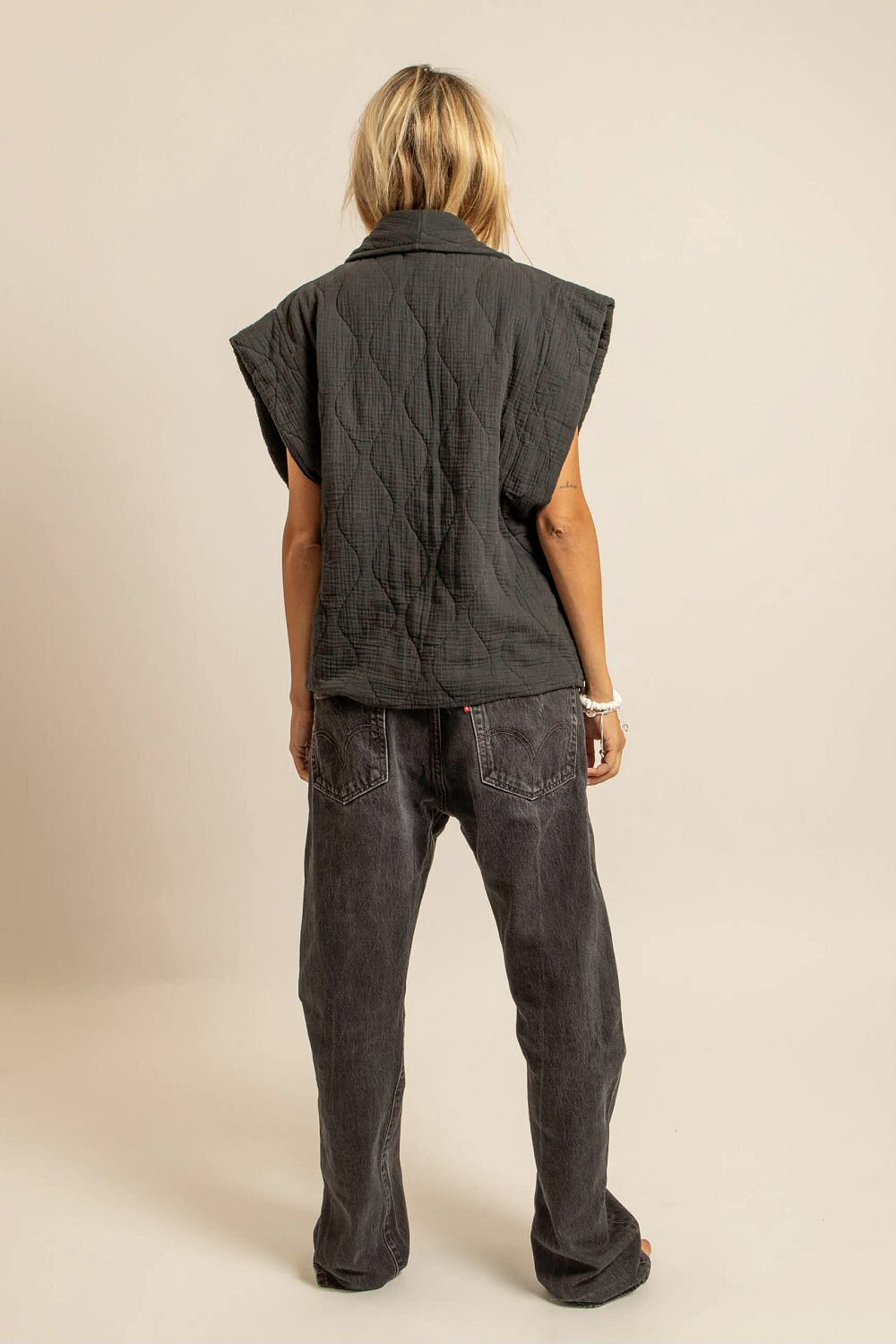 Z | Aokyanos veste kimono Brooklyn sleeveless gris anthracite