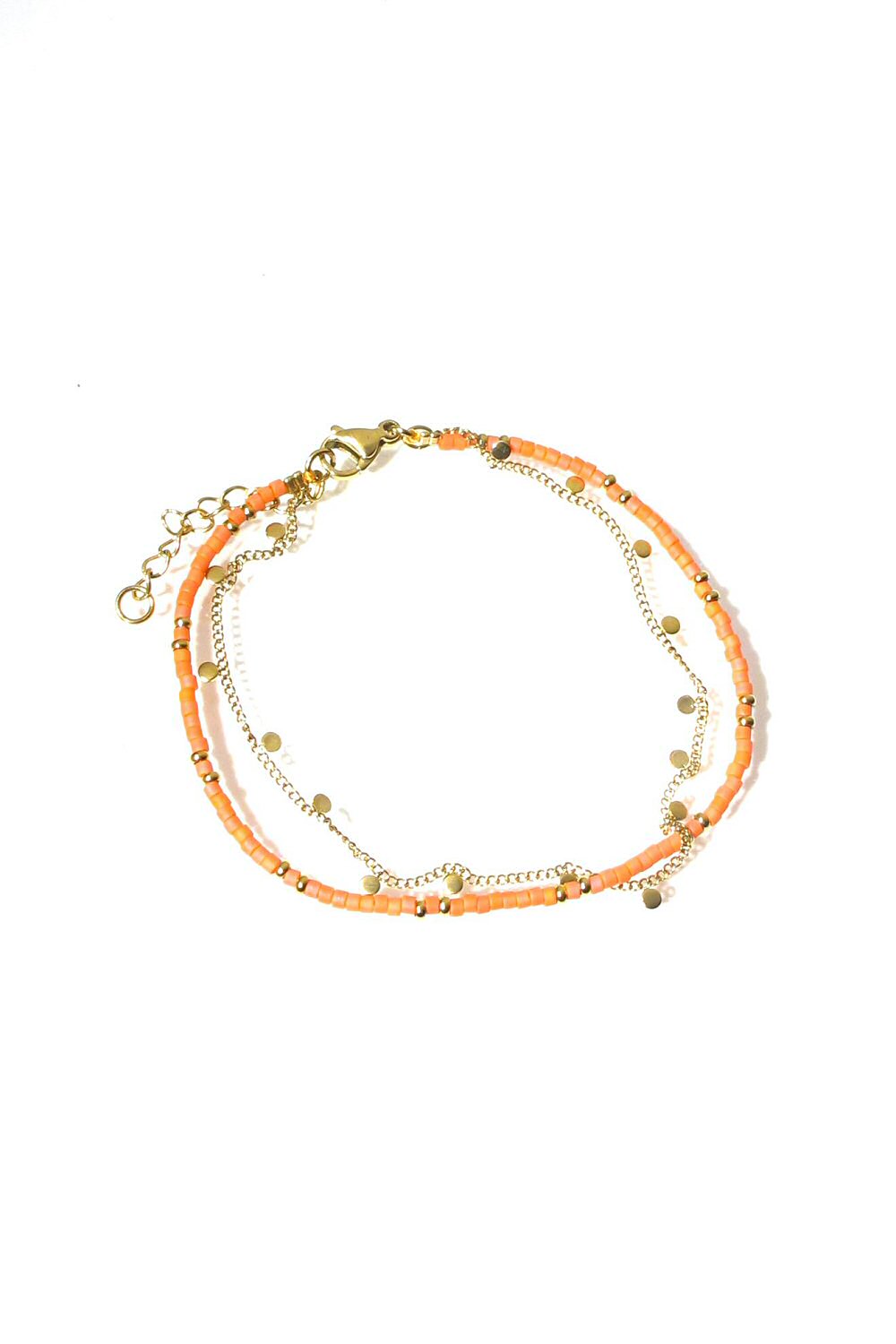 Bali Temples Bracelet perles Miyuki corail chainette