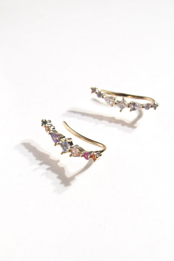 Bali Temples boucle earclimber Alta gold strass