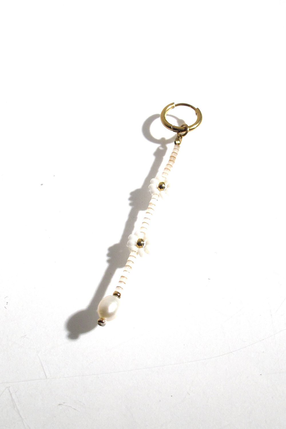 Bali Temples Long Flower pearl huggie