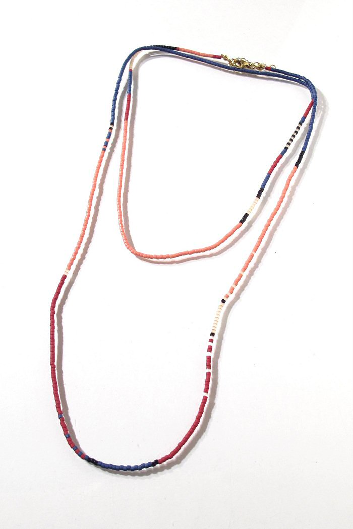 Collier Miyuki perles beads Rose bleu