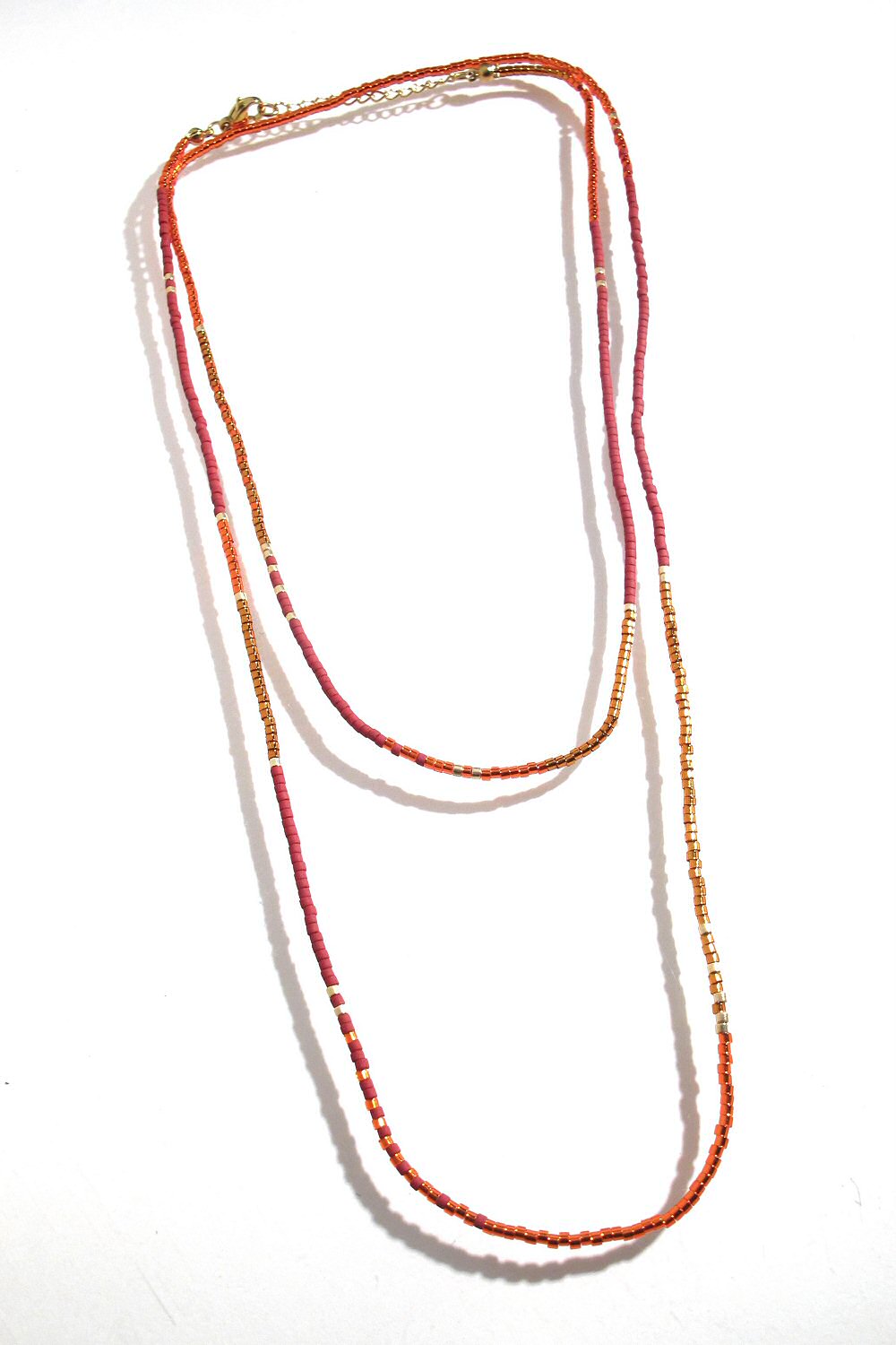 XX | Bali Temples collier Miyuki perles beads Rouge shiny