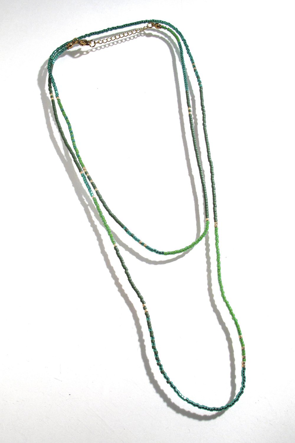 Z | Bali Temples collier Miyuki perles beads Vert shiny