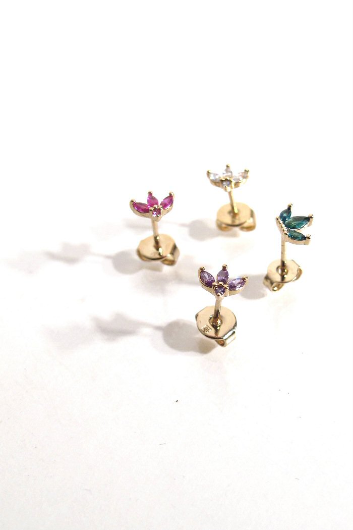Bali Temples stud Bird gold strass