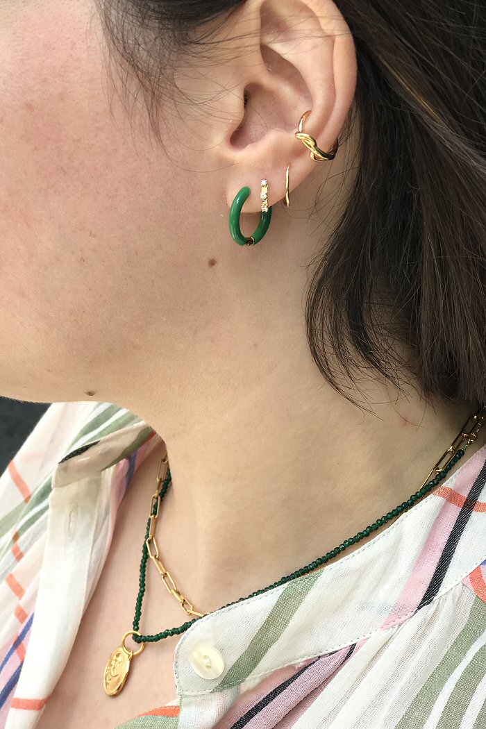 Z | Sansoeurs boucle Triple Tag Snake twirl or 18k diamants