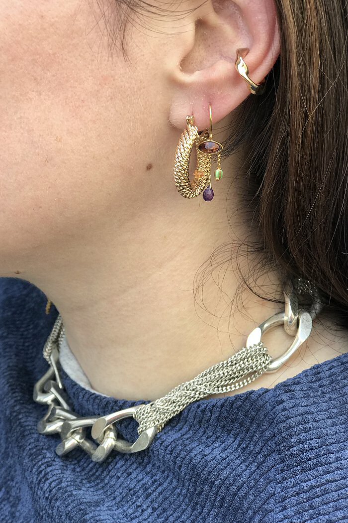 Bali Temples créoles Jonc de Mer hoops gold