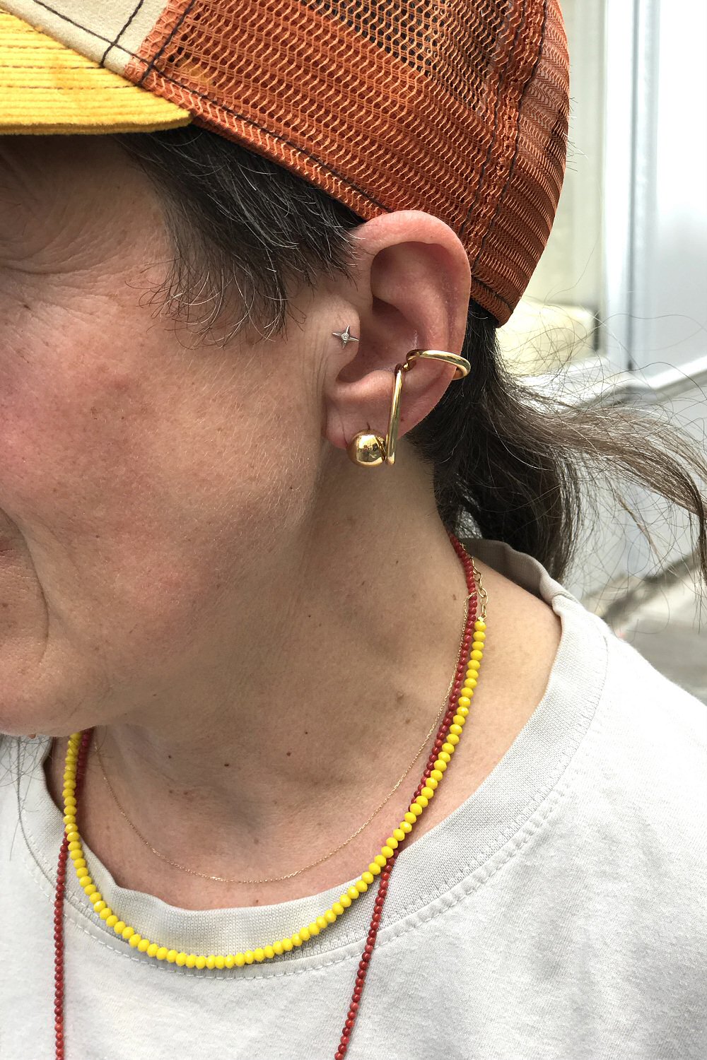 Hermina Athens collier perles beads jaune