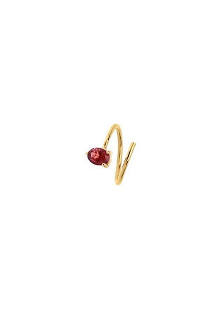 Fotini Psarouli boucle solo Spira tourmaline rose oval Twirl or 14k
