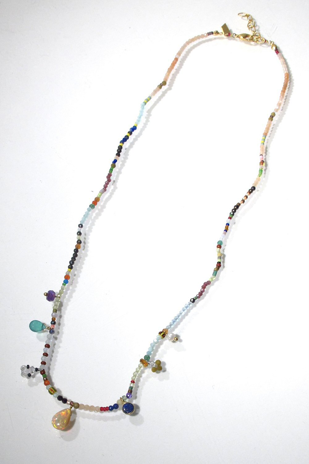 Fourbi de Capucine collier Drop opale grenat amethyste pierres fines beads