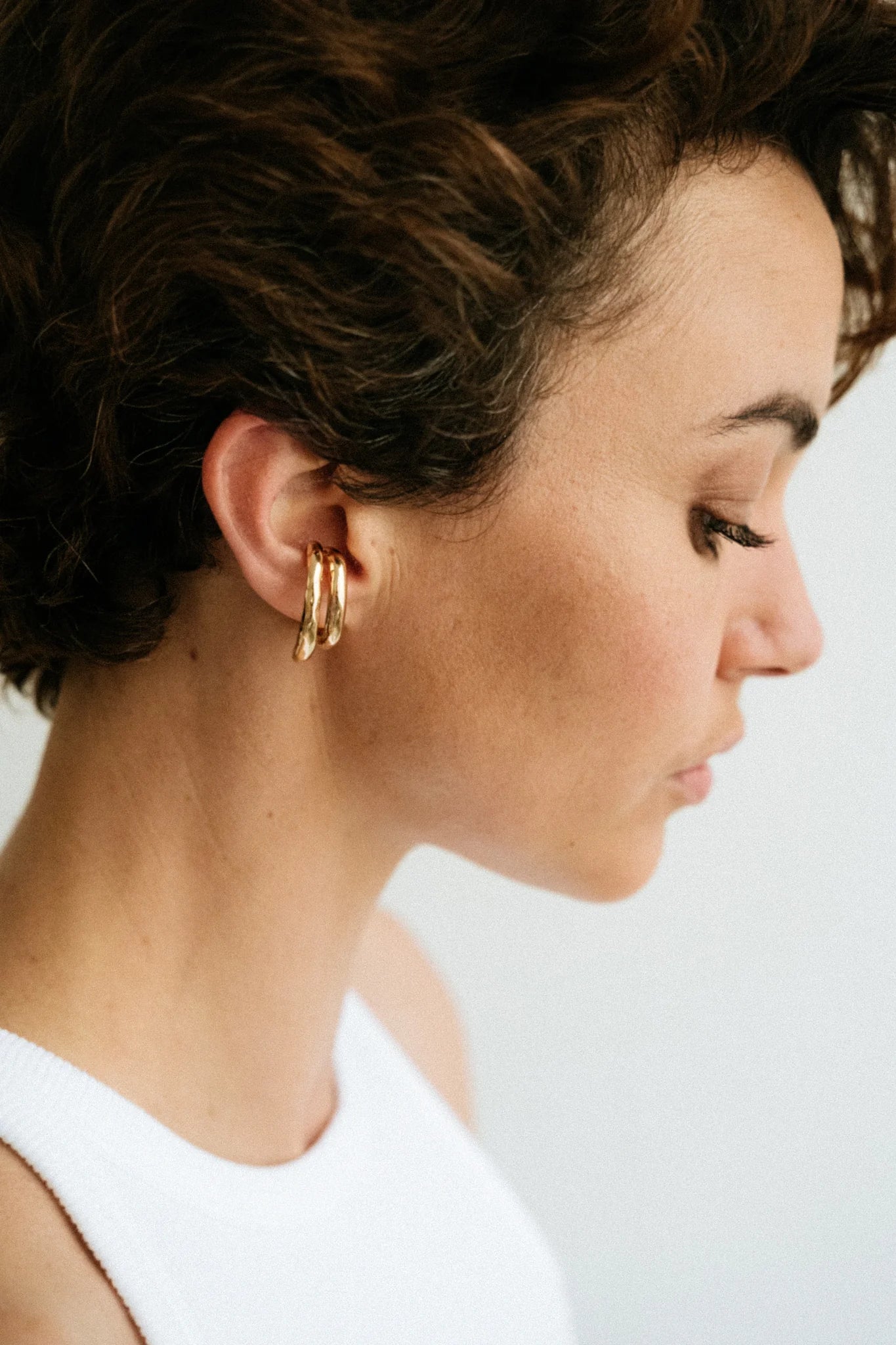Jeannette earcuff Double sculptural Racines