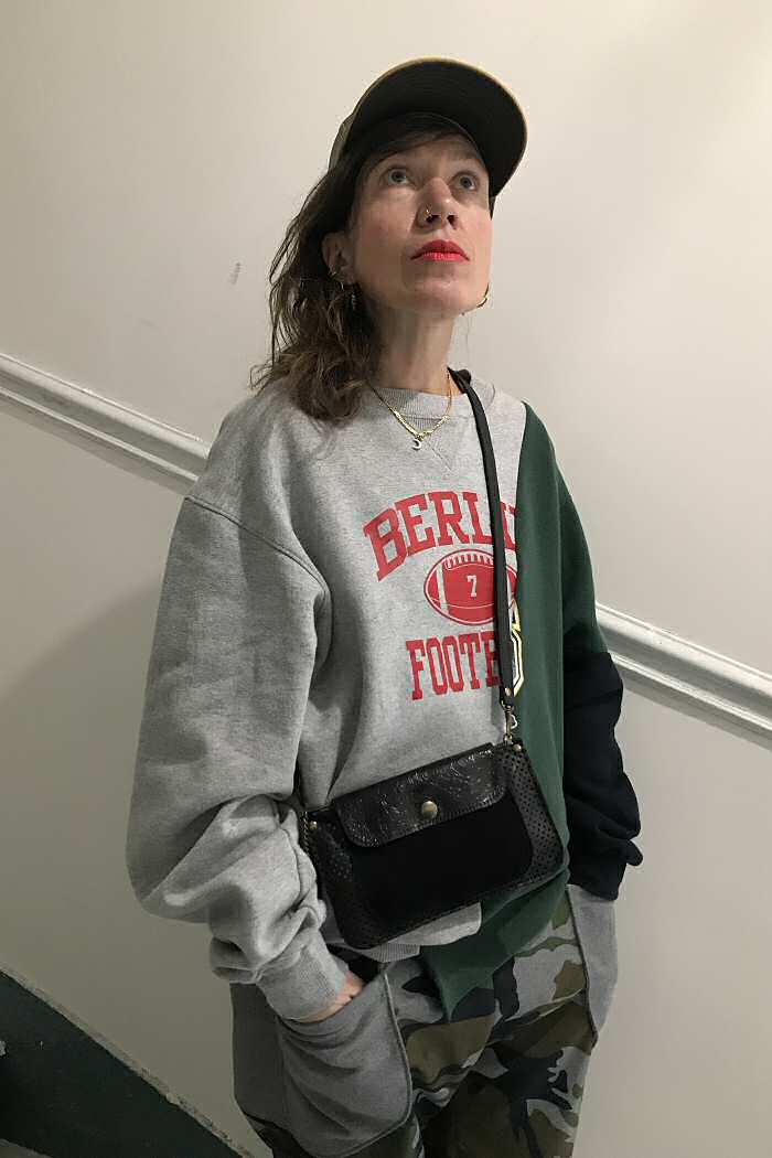 Pochette Anna A5 cuir Black perforé