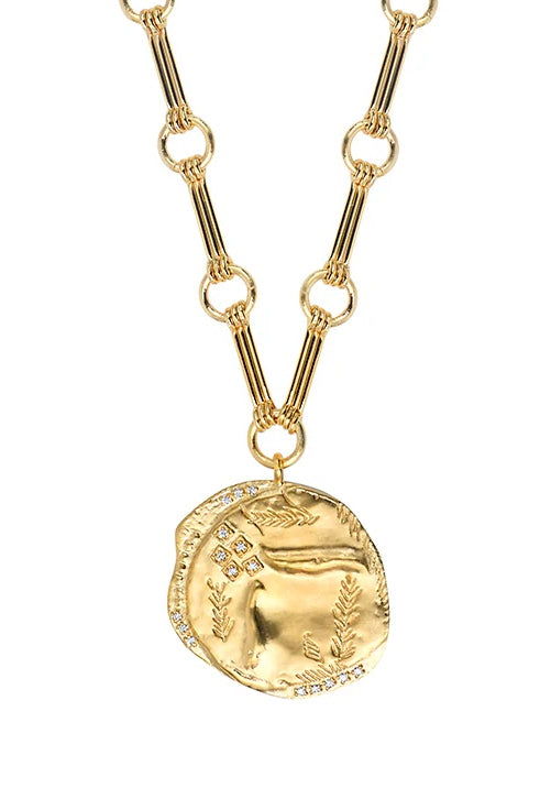 Louise Hendricks collier médaille Esther chaine retro Leia
