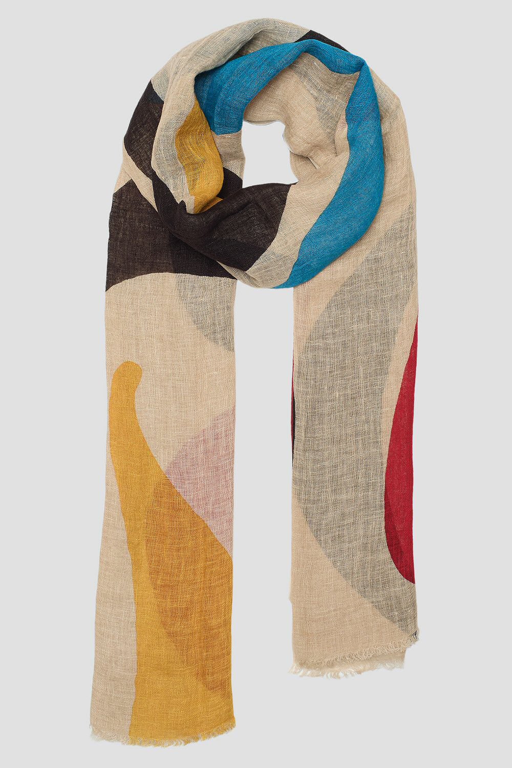 XSummer | Lovat & Green foulard en lin Breeze rouge brun