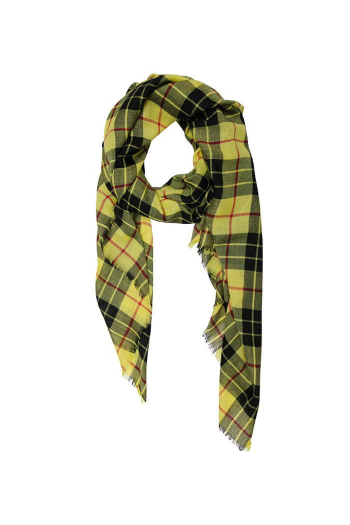 Z | Lovat & Green foulard en laine Highland jaune carreaux tartan