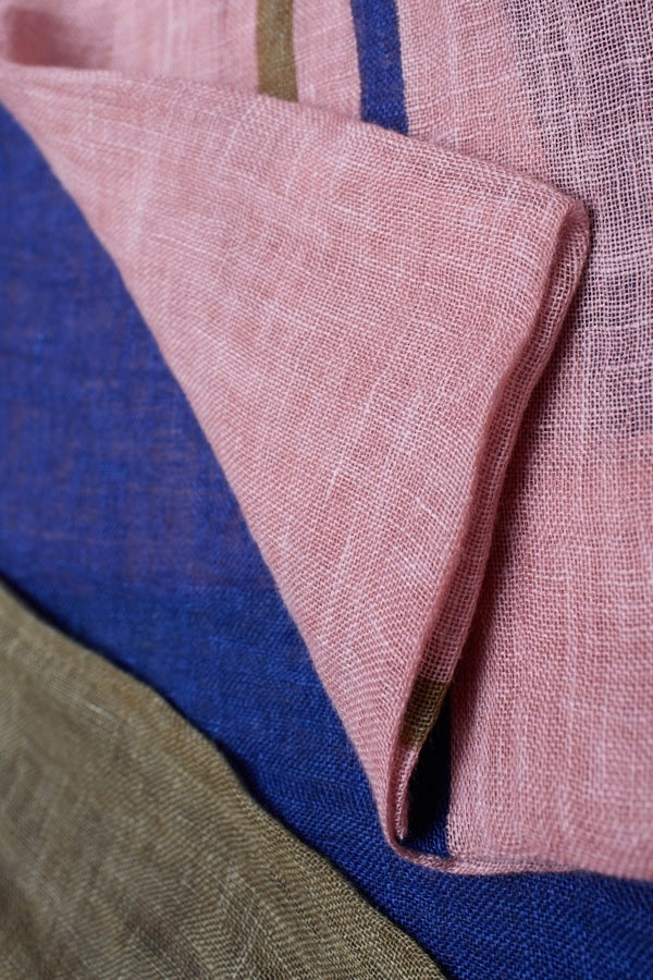 Lovat & Green foulard en lin Valley blue