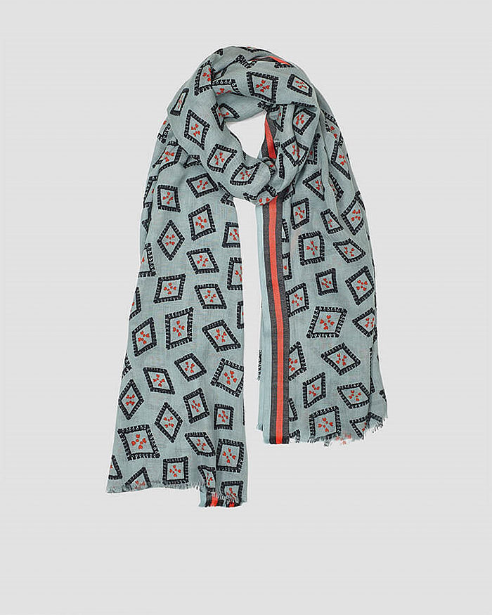 Lovat & Green foulard en laine Pictures bleu