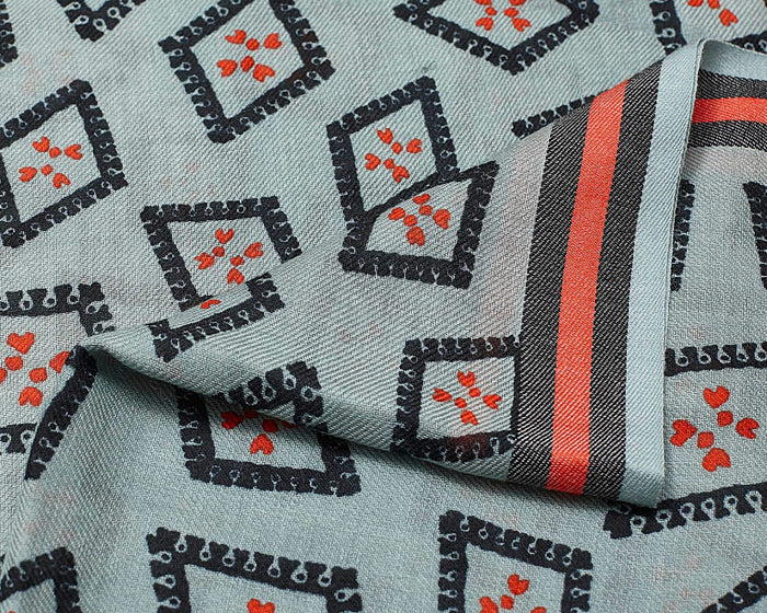 Lovat & Green foulard en laine Pictures bleu