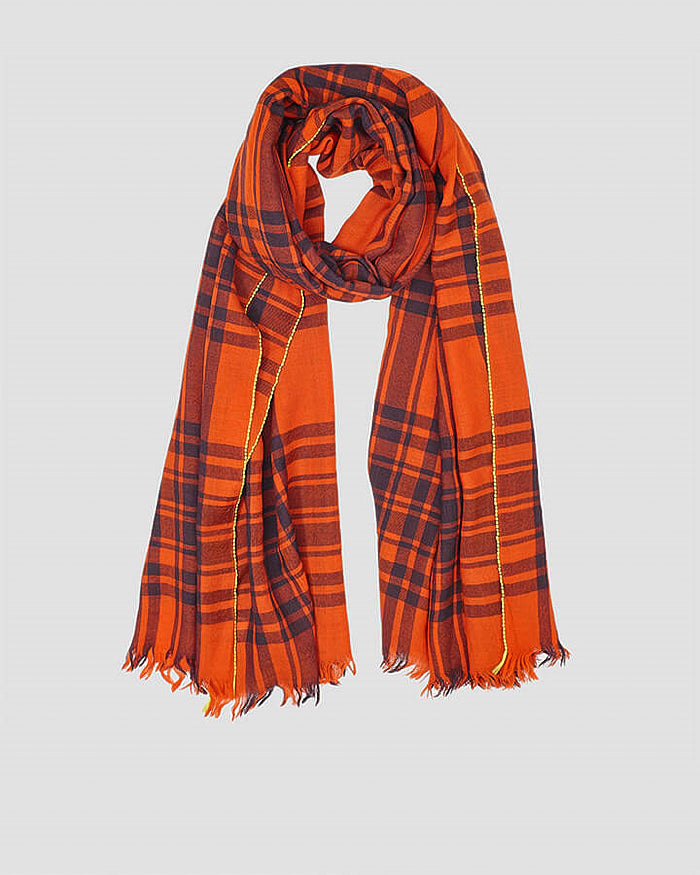 Lovat & Green foulard en laine Plaid carreaux rouge