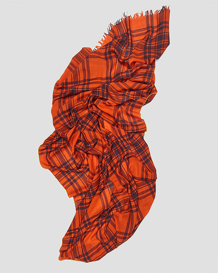Lovat & Green foulard en laine Plaid carreaux rouge