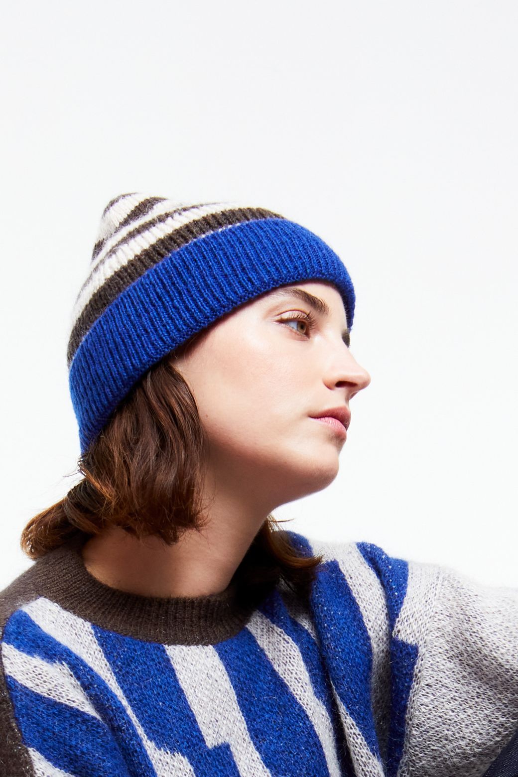 Ma Poésie bonnet Celeste bleu brun