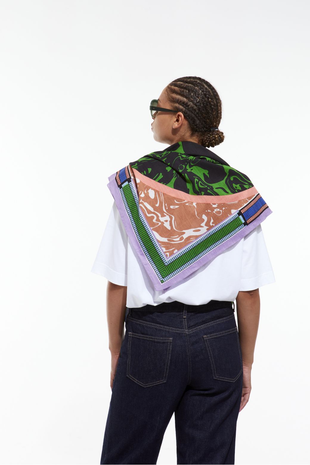 Ma Poésie cotton scarf Fusion khaki