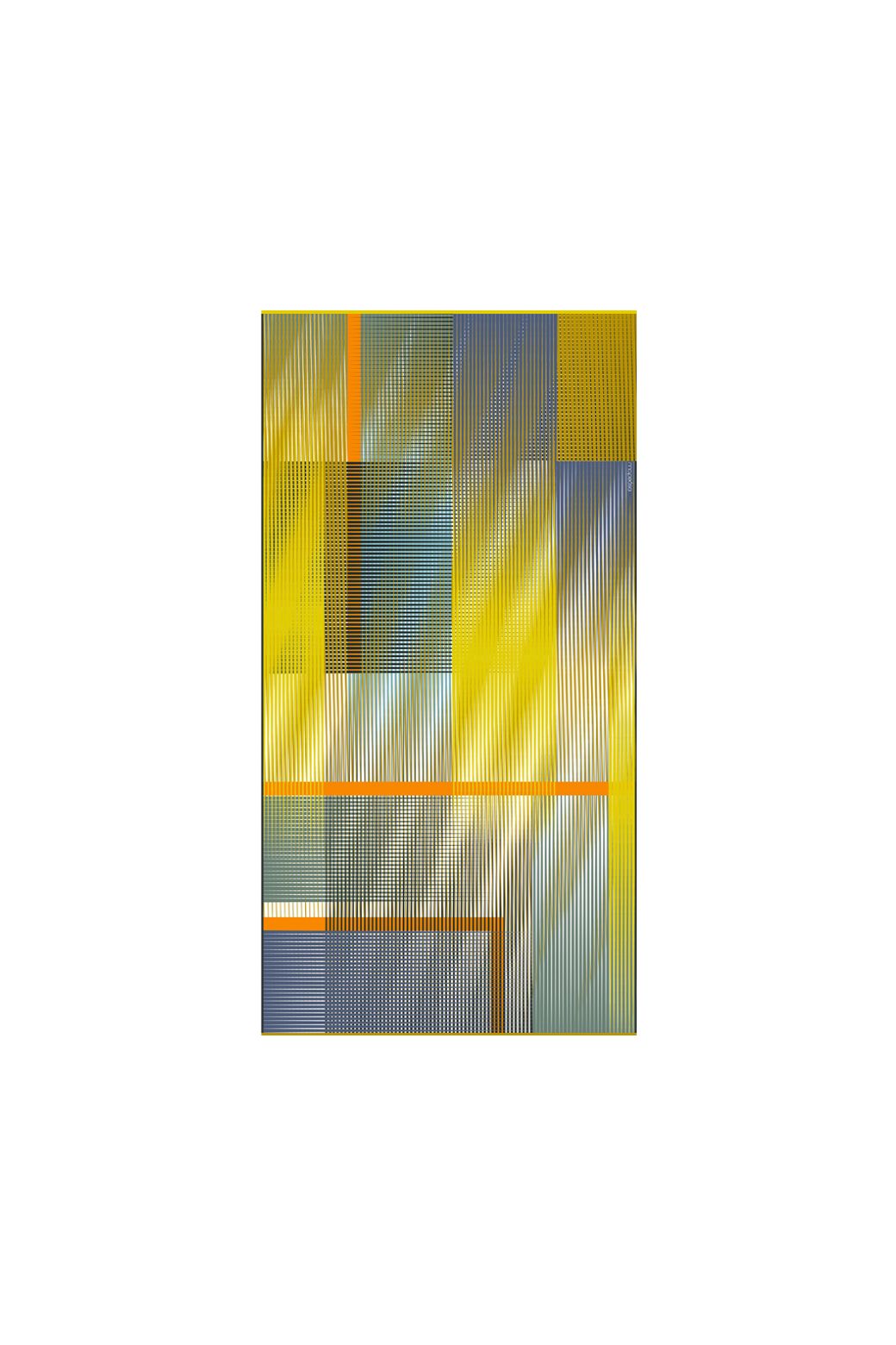 Ma Poésie foulard en laine graphique Vibrant ocre