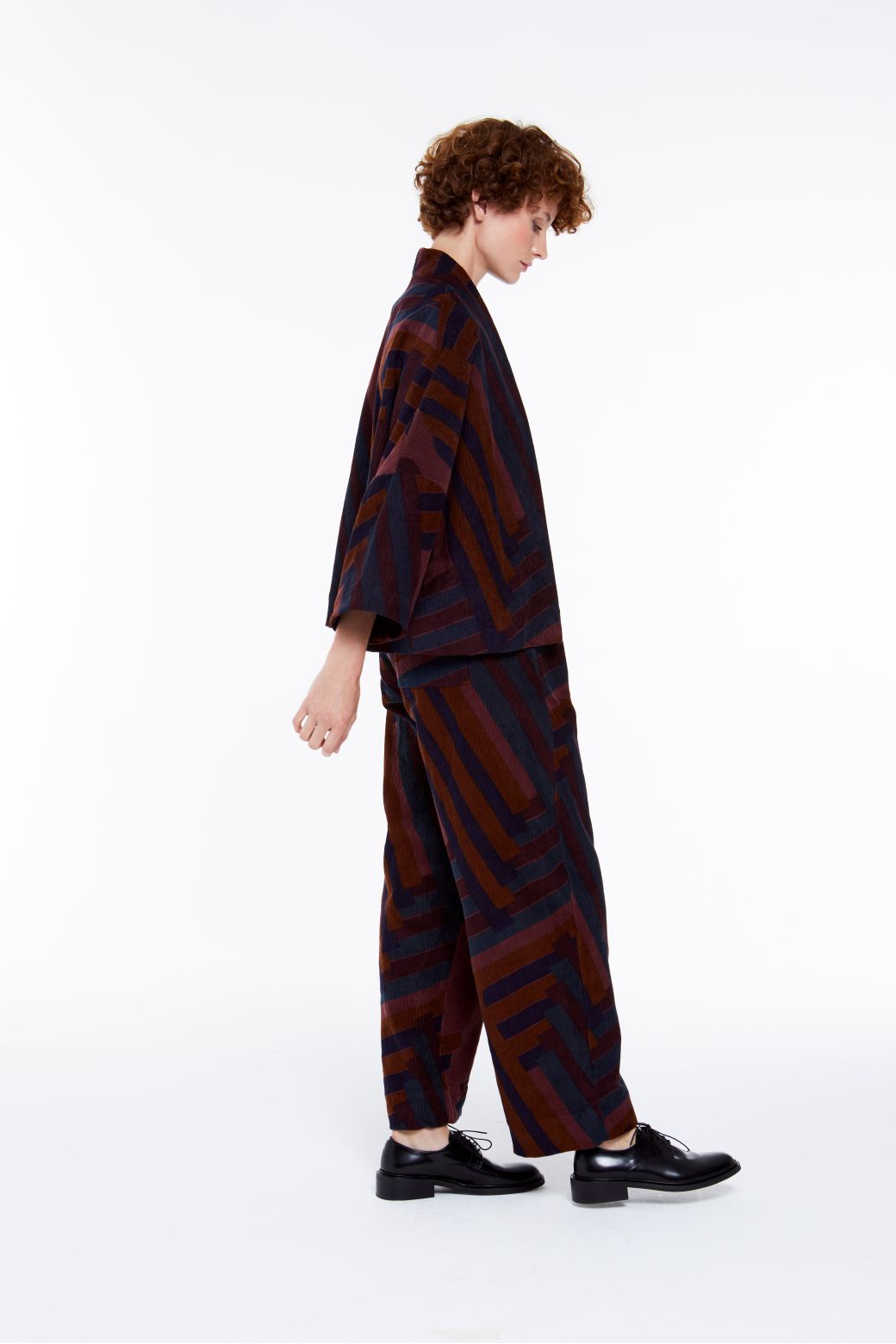 Ma Poésie veste kimono velours Ada bordeaux