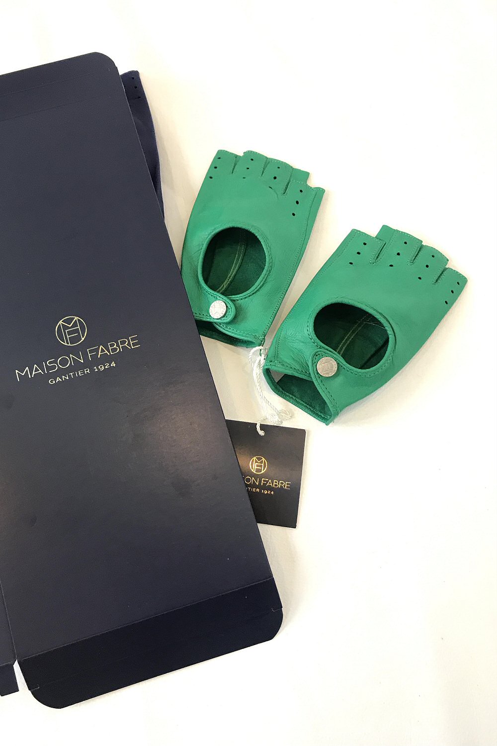 XP | Maison Fabre gants cuir Samantha vert kelly