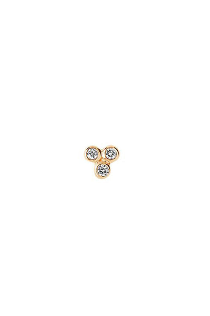 Z | Maria Black stud piercing Diamond Triad 14k diamants