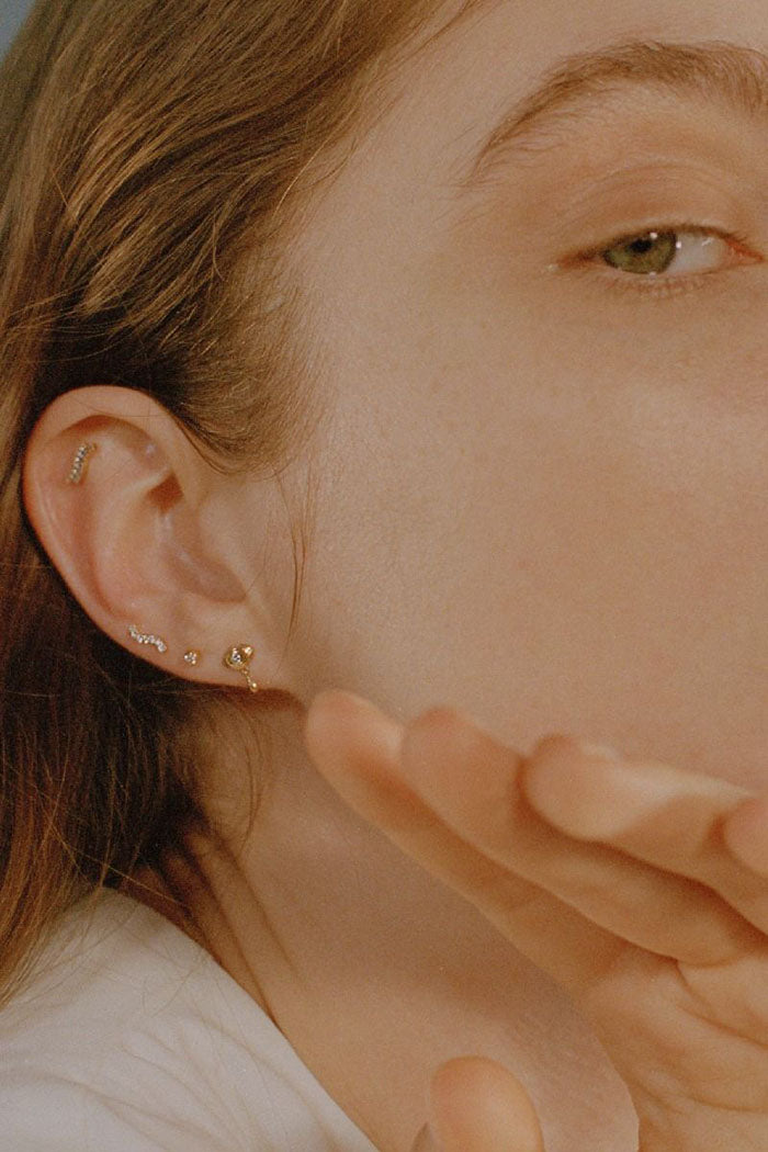 XP | Maria Black stud piercing Eye 14k diamants
