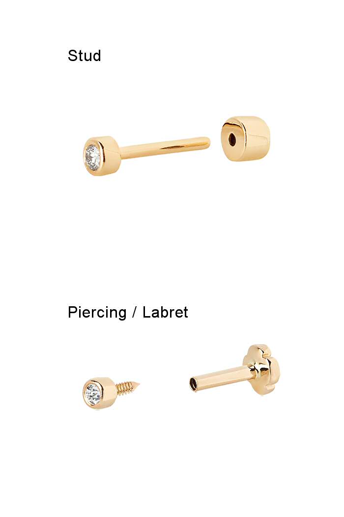 Maria Black Dot Small stud piercing 14k diamonds sapphire