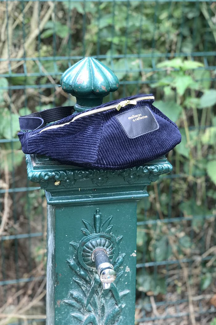 Banane Cross Maxi velours bleu navy