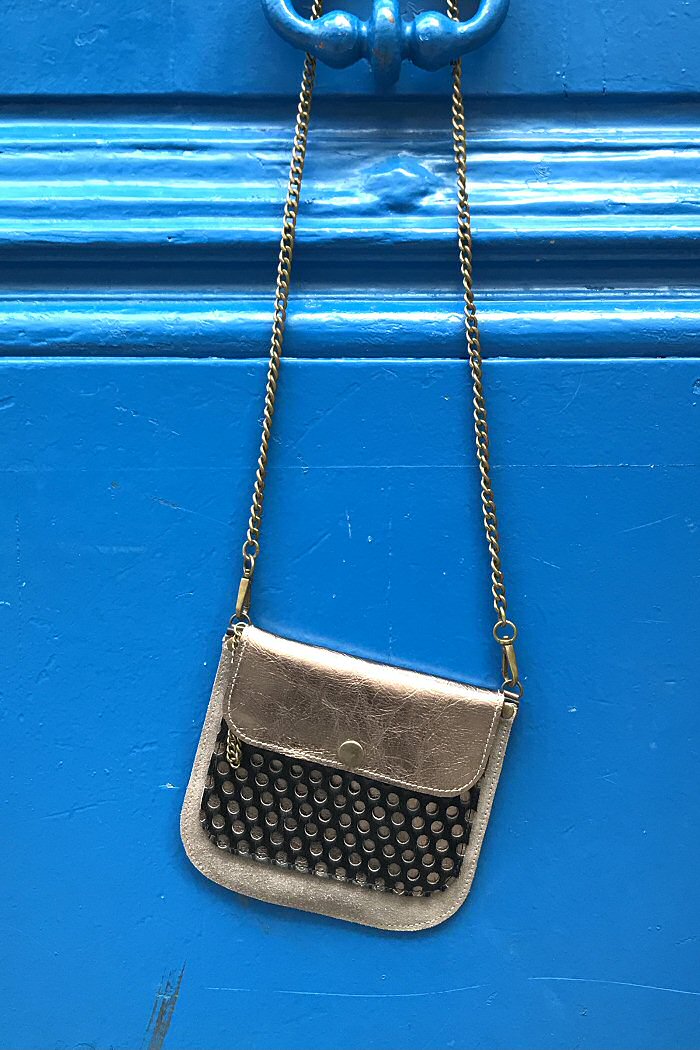 Pochette Square cuir Sable