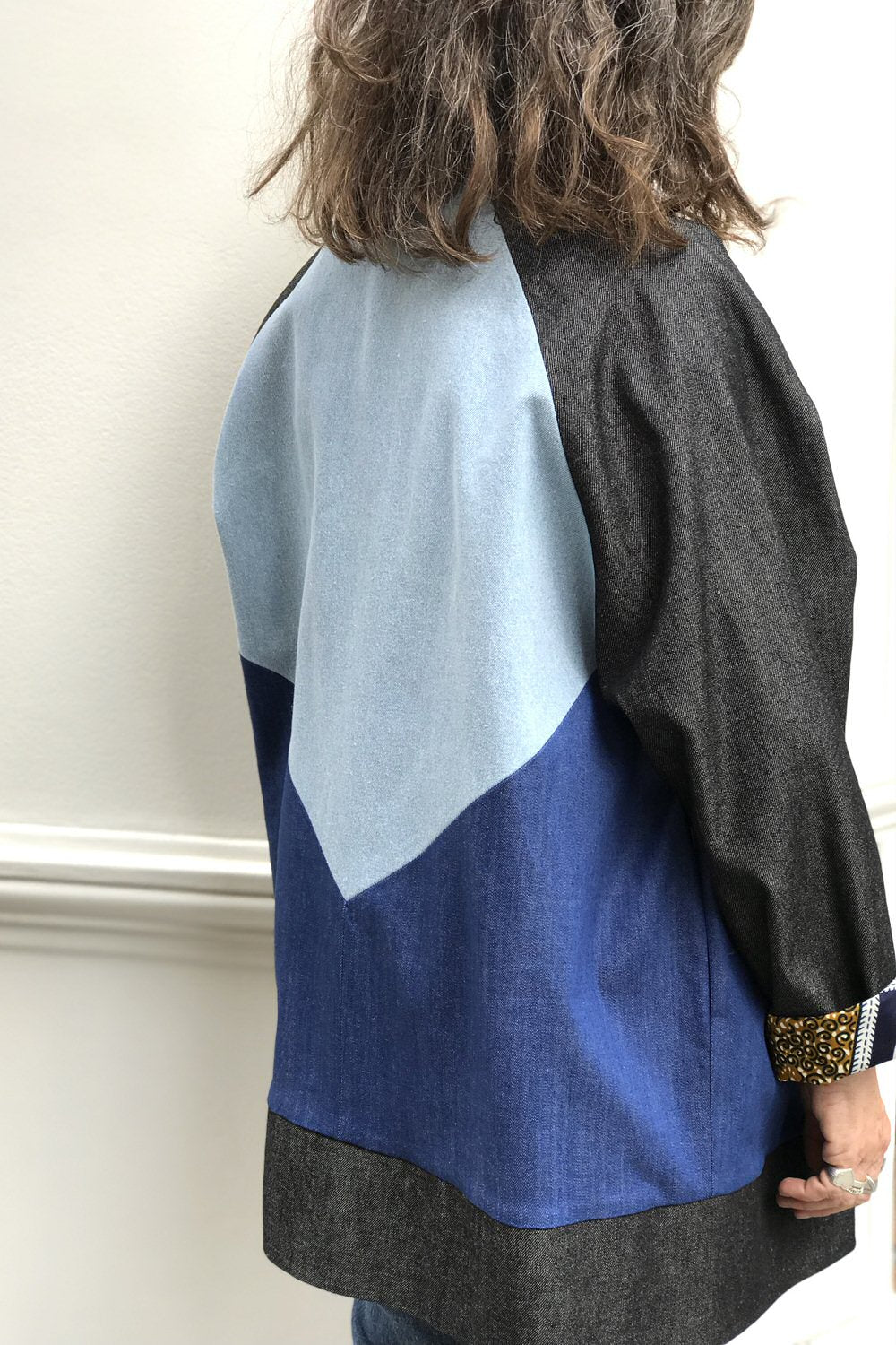 Matières à réflexion veste Teddy denim Trio Patch wax