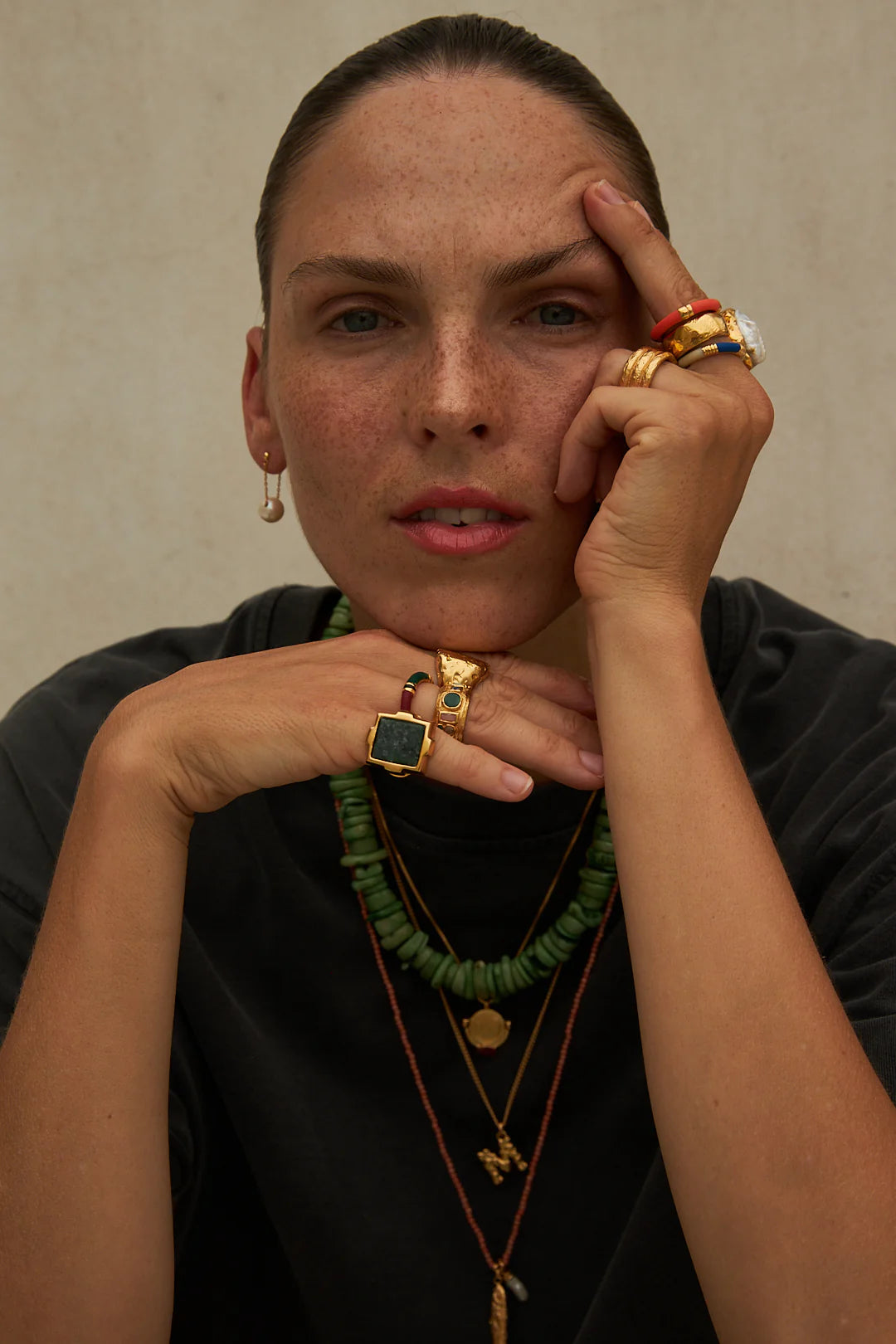 Mimi et Toi bague Ramina jaspe vert chevalière
