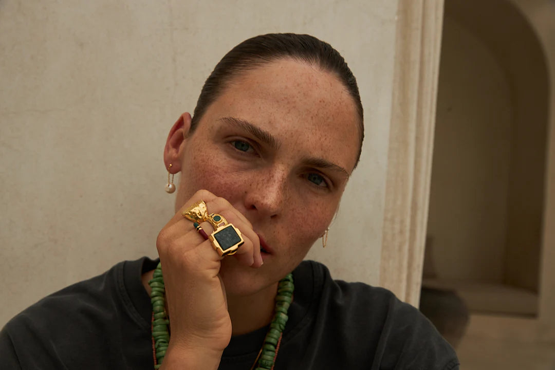 Mimi et Toi bague Ramina jaspe vert chevalière
